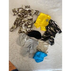 18 inch Doll Clothes Lot Boy Camo Military Fatigues Sports Jersey Cargo Pants